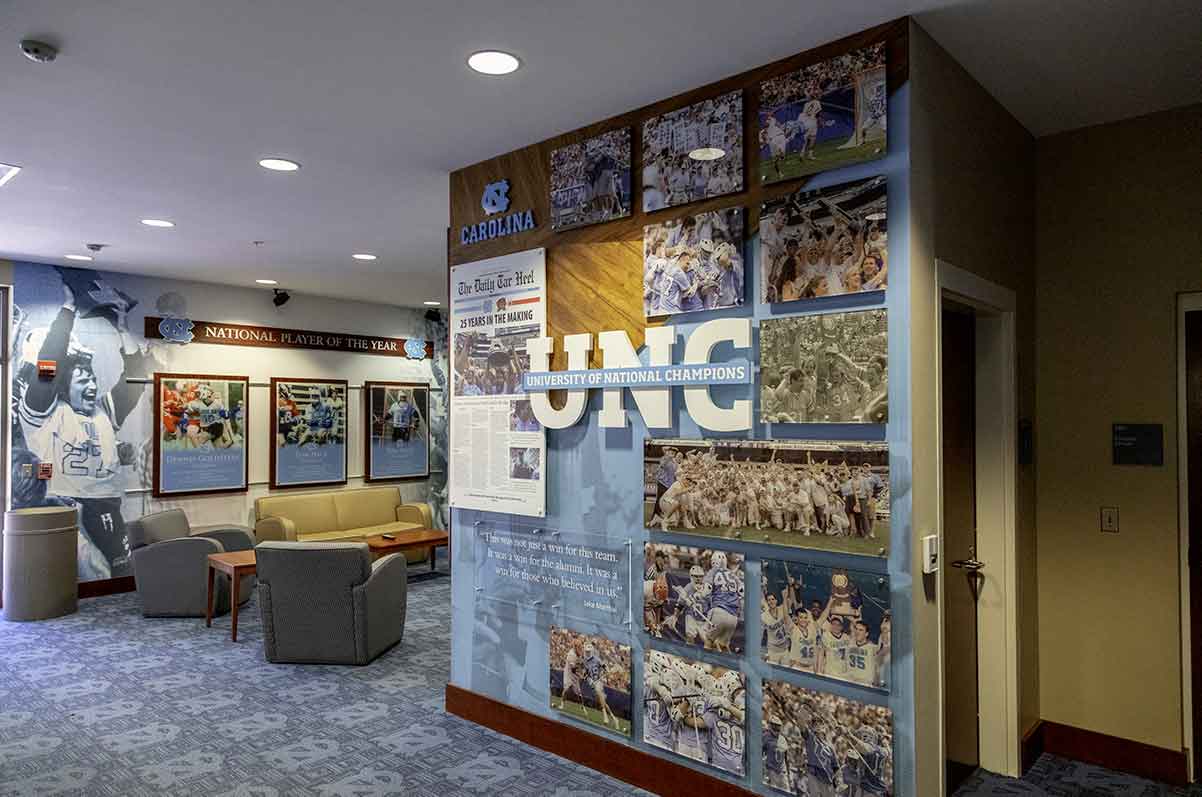 University of national champions in North Carolina branded environments