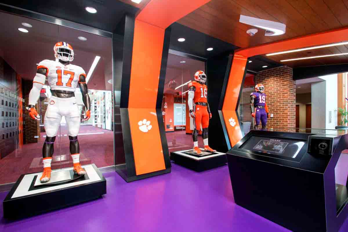 branded environments displaying collegiate sports jerseys for Clemson football capabilities