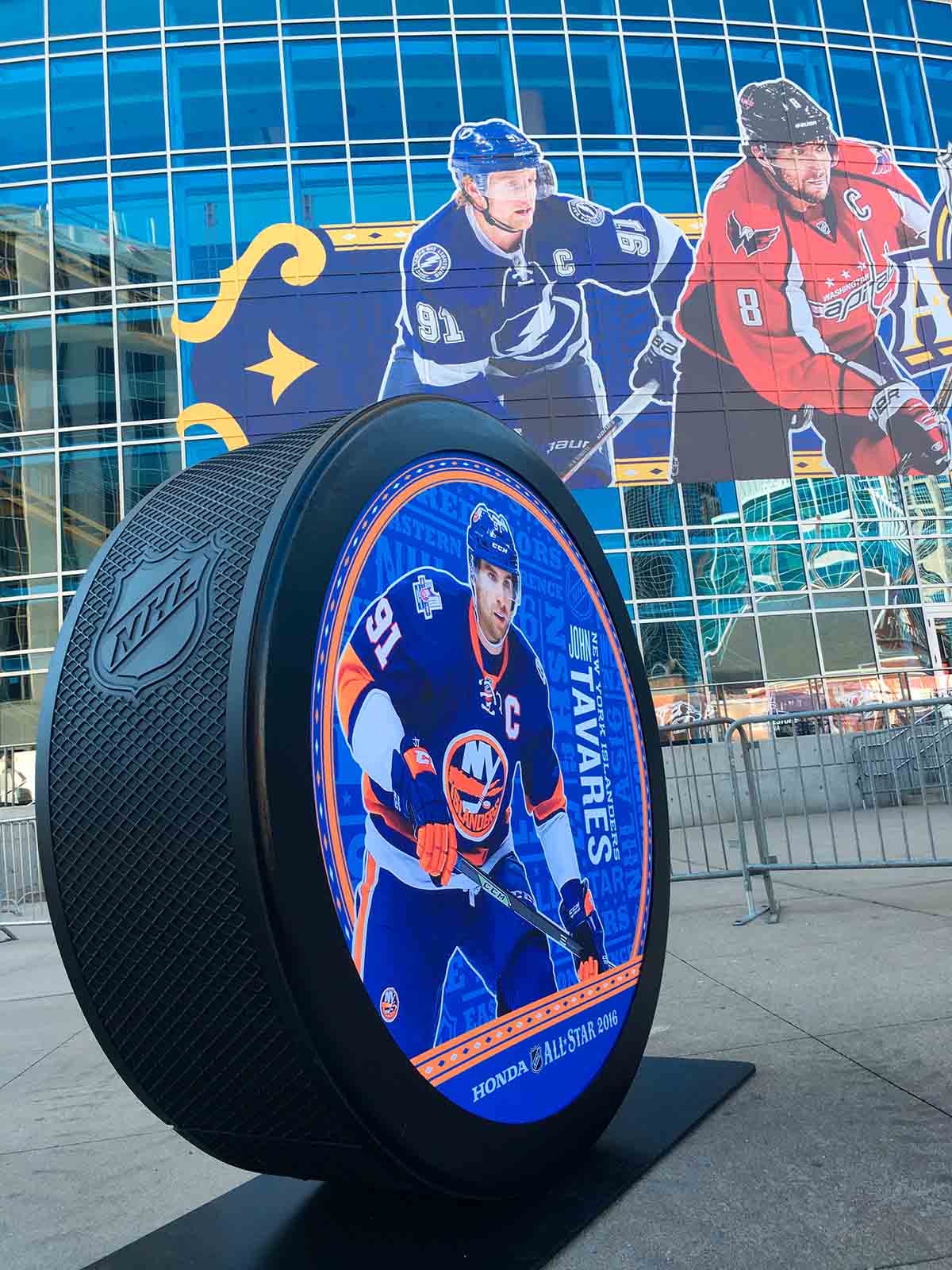John Tavares is highlighted on a nhl all star game sign