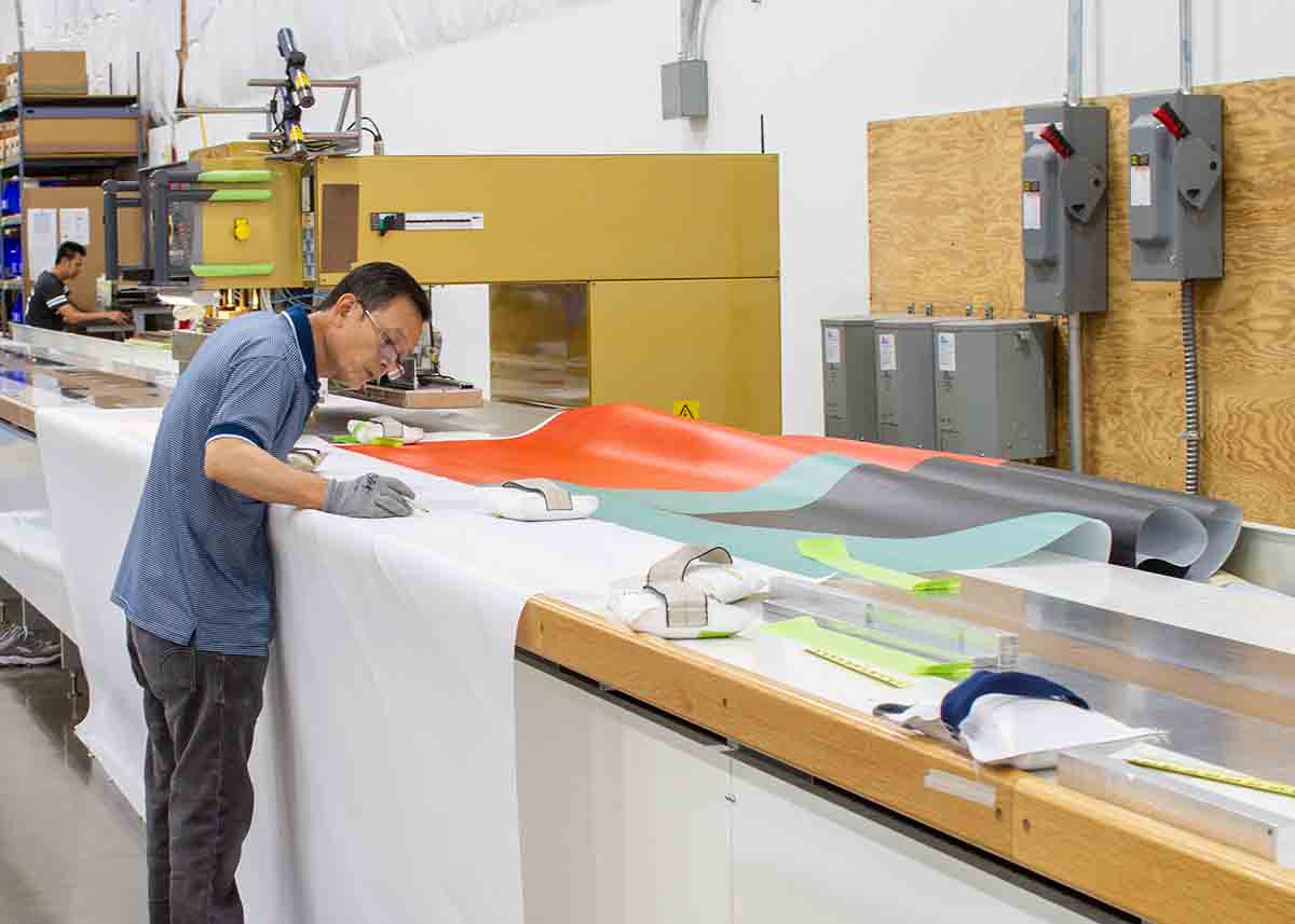 production process for a large format print