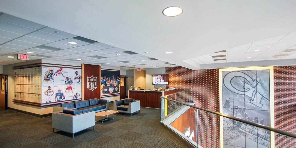 second floor seating for the operations lobby at Georgia Tech University