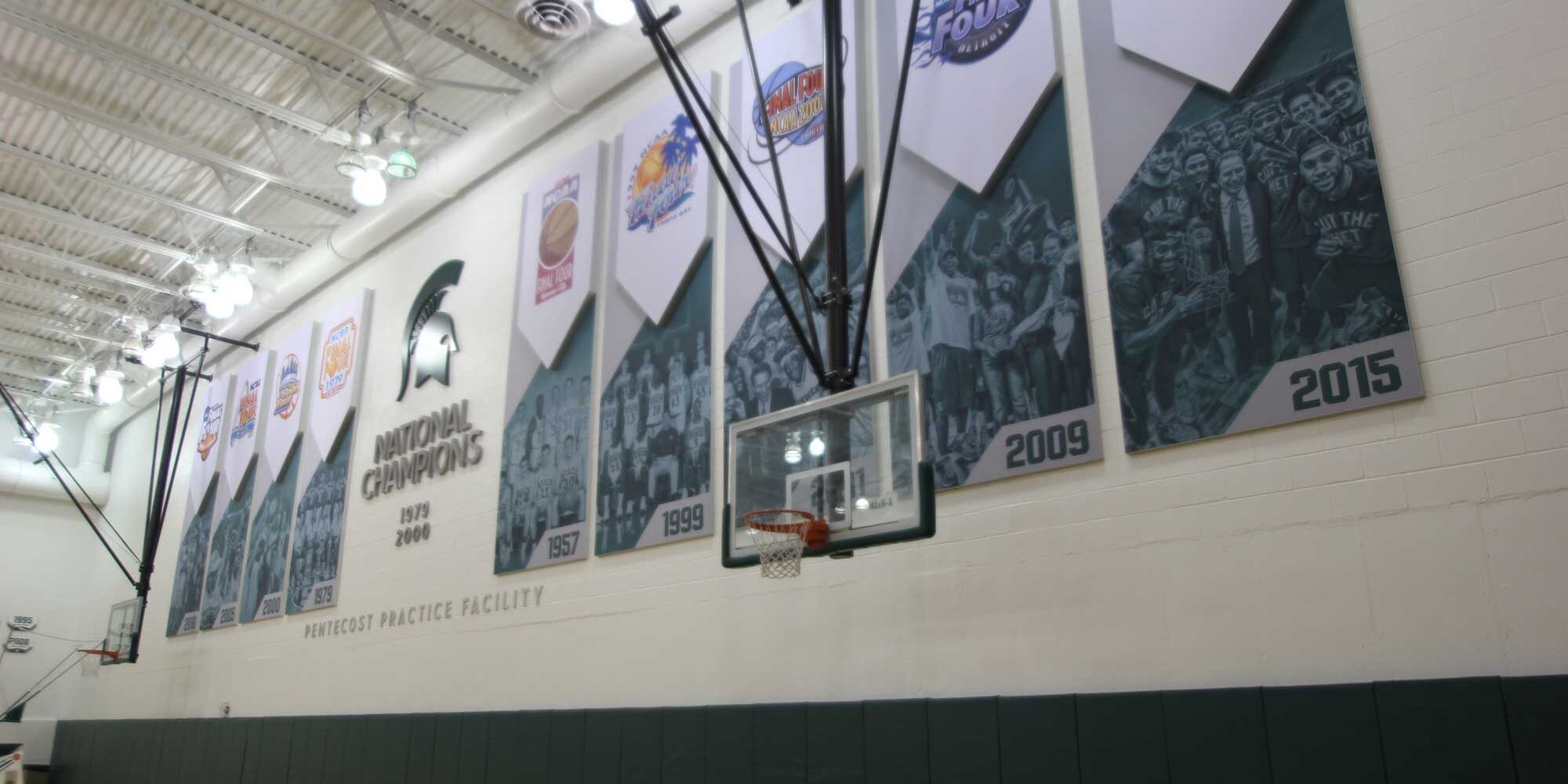 final four banners on wall of big ten basketball facility