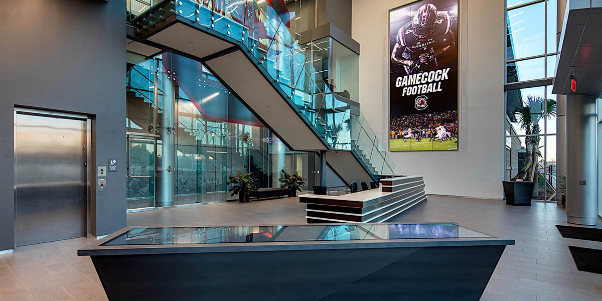 University of South Carolina main floor of a football training complex.